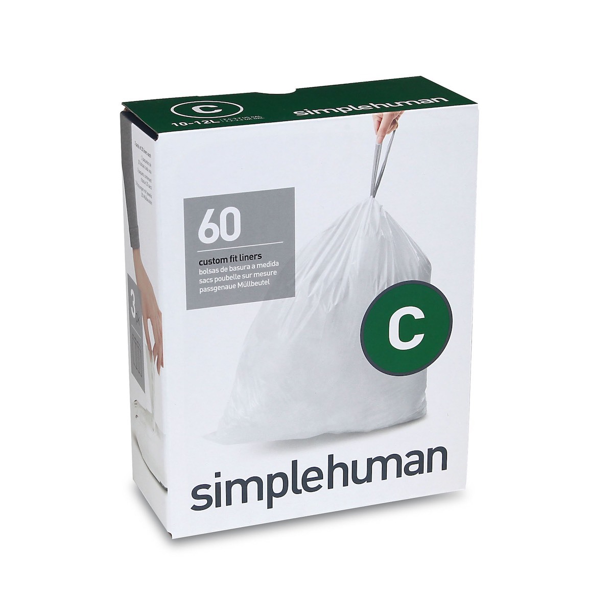 美國品牌SIMPLEHUMAN 3x20個裝 10-12L塑膠垃圾袋 Code C -CW0252