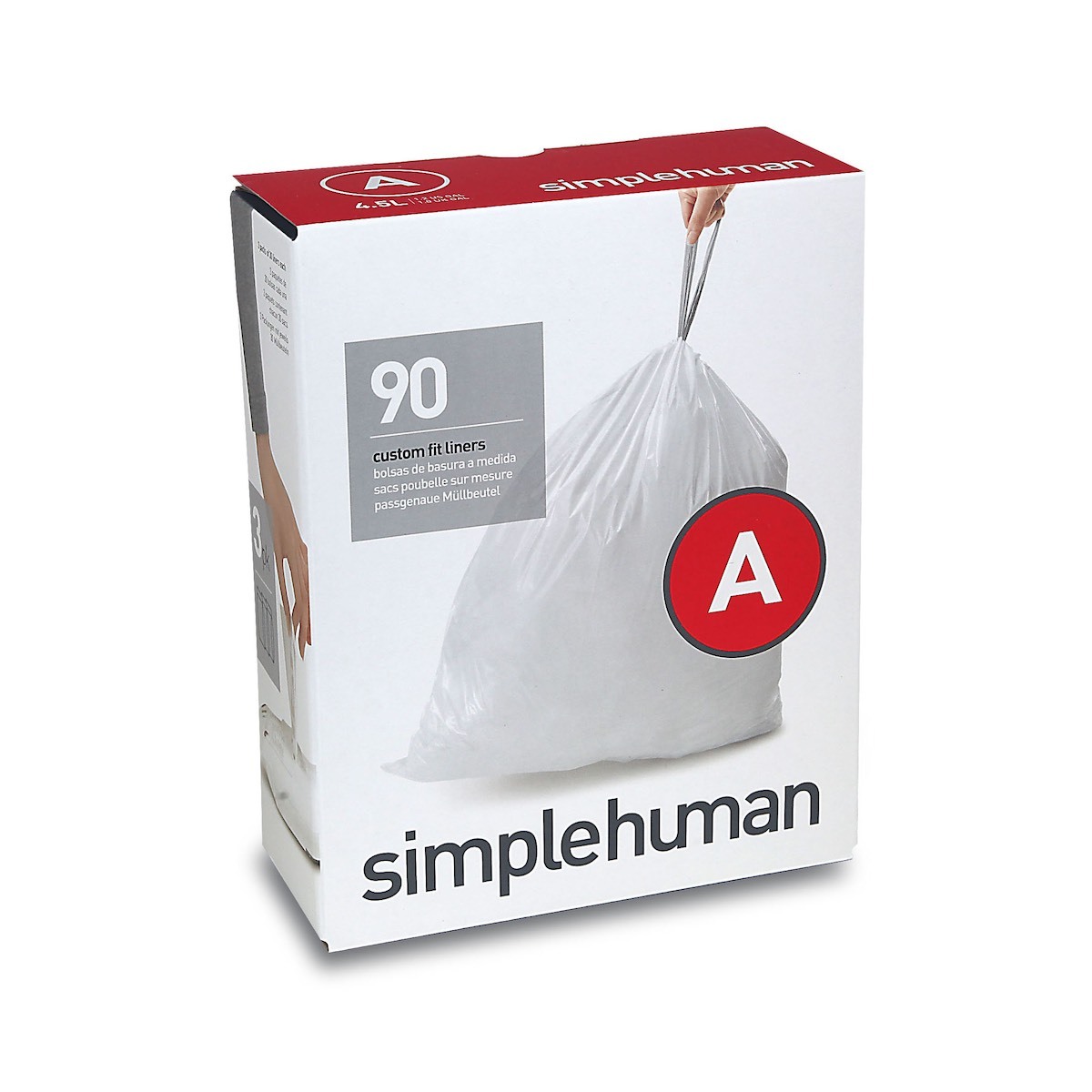 美國品牌SIMPLEHUMAN 3x30個裝 4.5L塑膠垃圾袋 Code A -CW0250