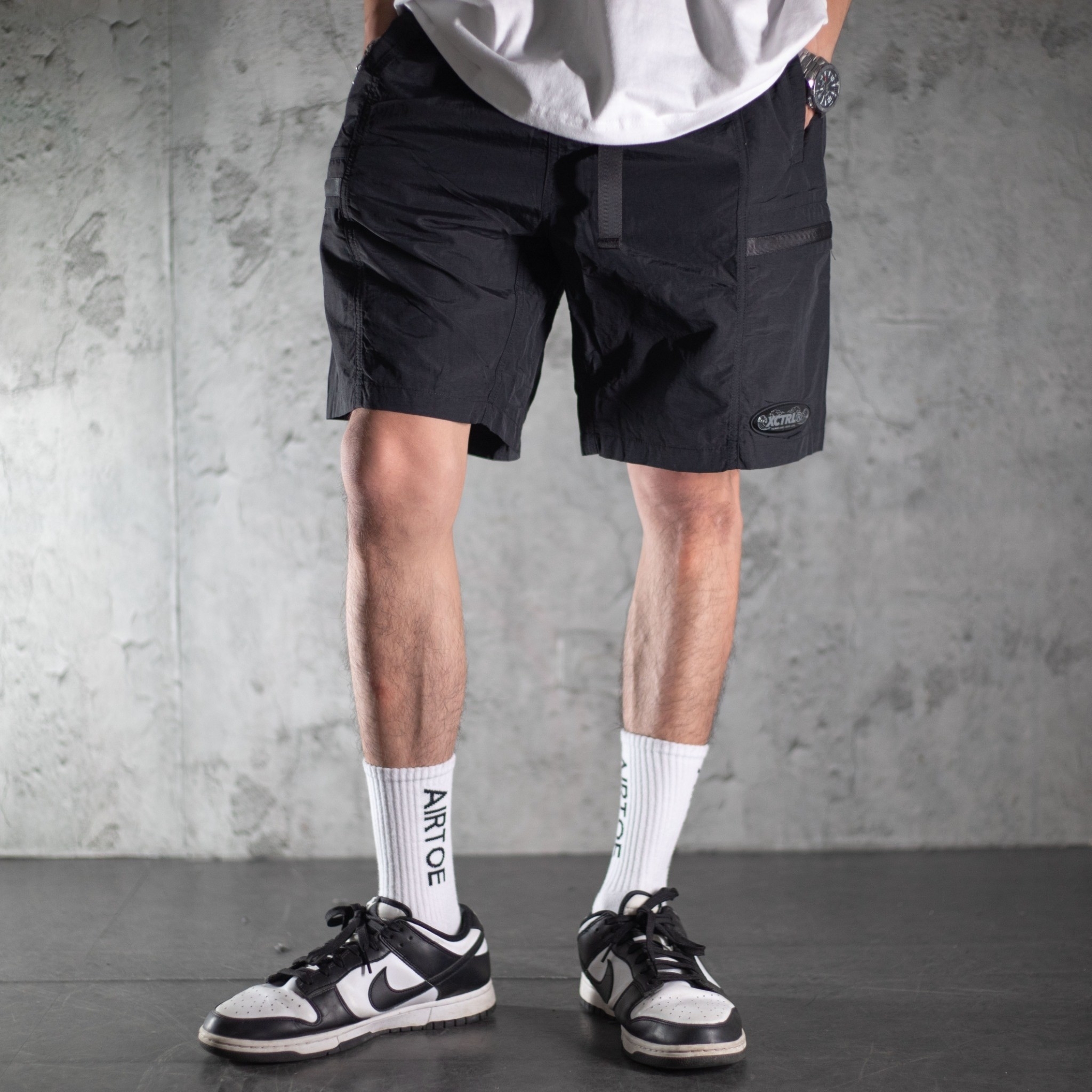 XCTRL 海浪標機能工裝短褲-黑