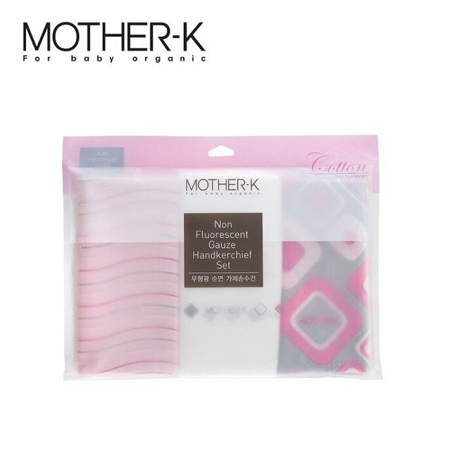 MOTHER-K 100%純棉無螢光口水巾, 3種花色, 共10件