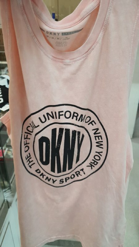 [S] DKNY TANK WITH MEDALLION LOGO TANK,PINK, DP0T7383-RW4 (SD141)