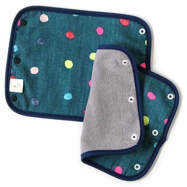 日本製 10mois Naomi ITO粉彩水玉雙面揹帶咬咬巾