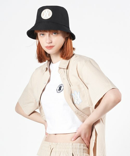 ACME DE LA VIE A LOGO EMBLEM 女 條紋 襯衫 短袖 米褐色 ADLV-22SS-SHAESP-BEG