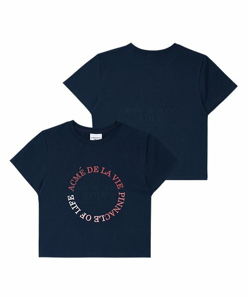 ACME DE LA VIE CIRCLE LOGO ARTWORK 女 短版 短袖 深藍  ADLV-22SS-SSCCCA-NVY