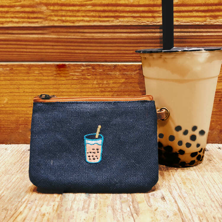 一帆布包】帆布製コインケース-タピオカミルクティー|來好 台湾雑貨店