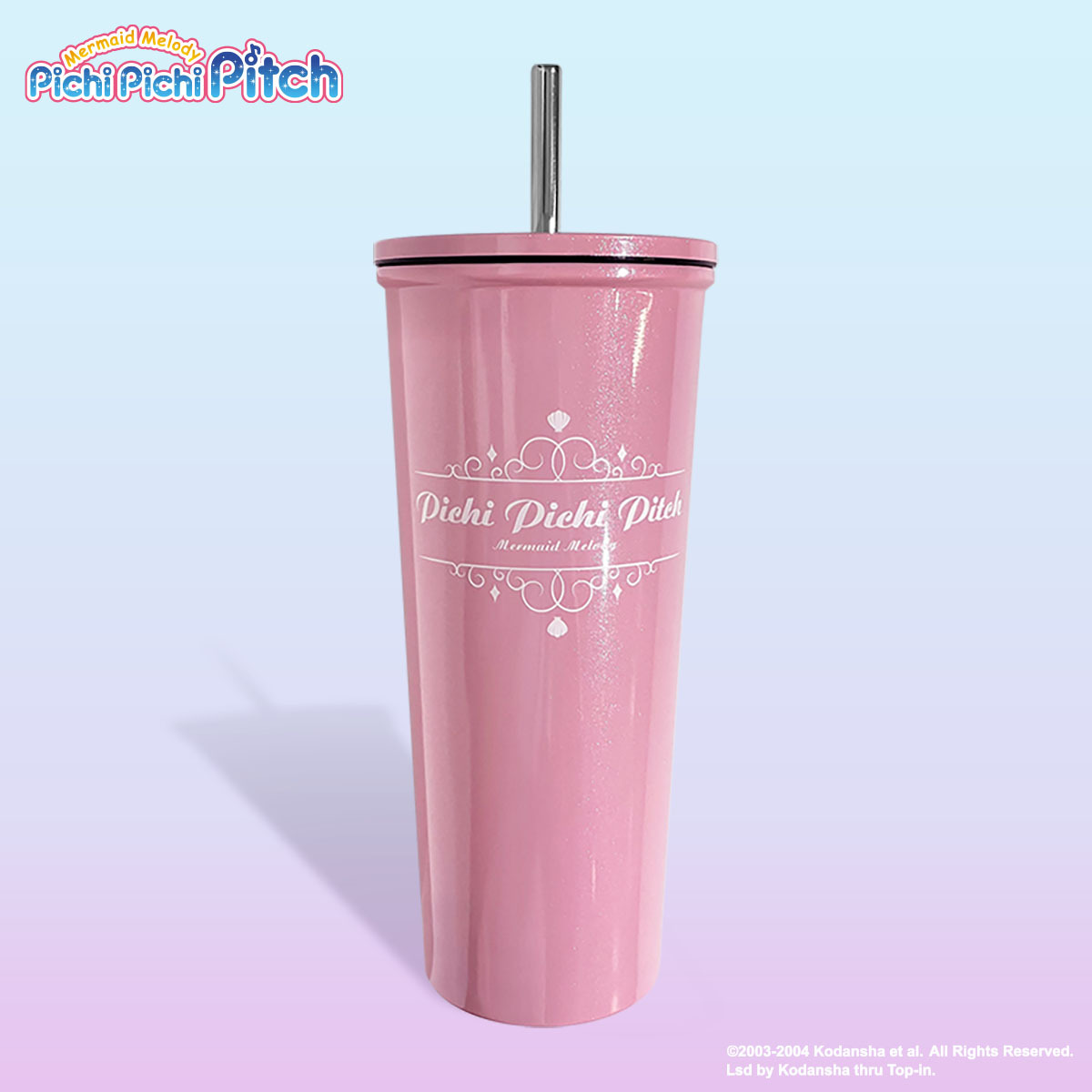真珠美人魚-不鏽鋼吸管杯700ml-LOGO