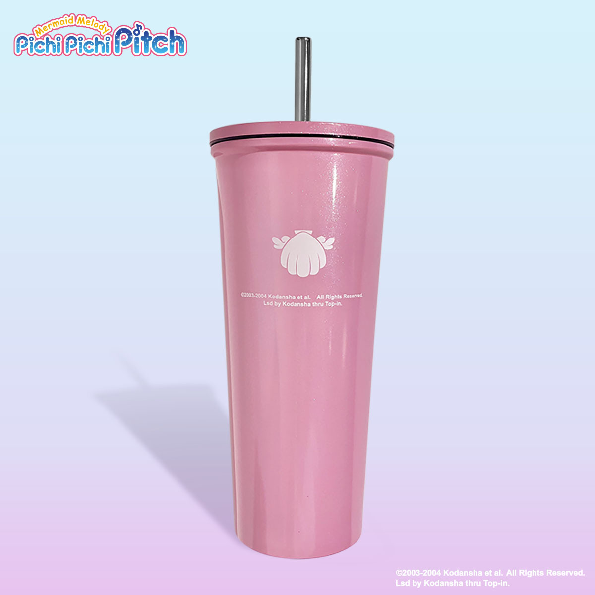 真珠美人魚-不鏽鋼吸管杯700ml-LOGO
