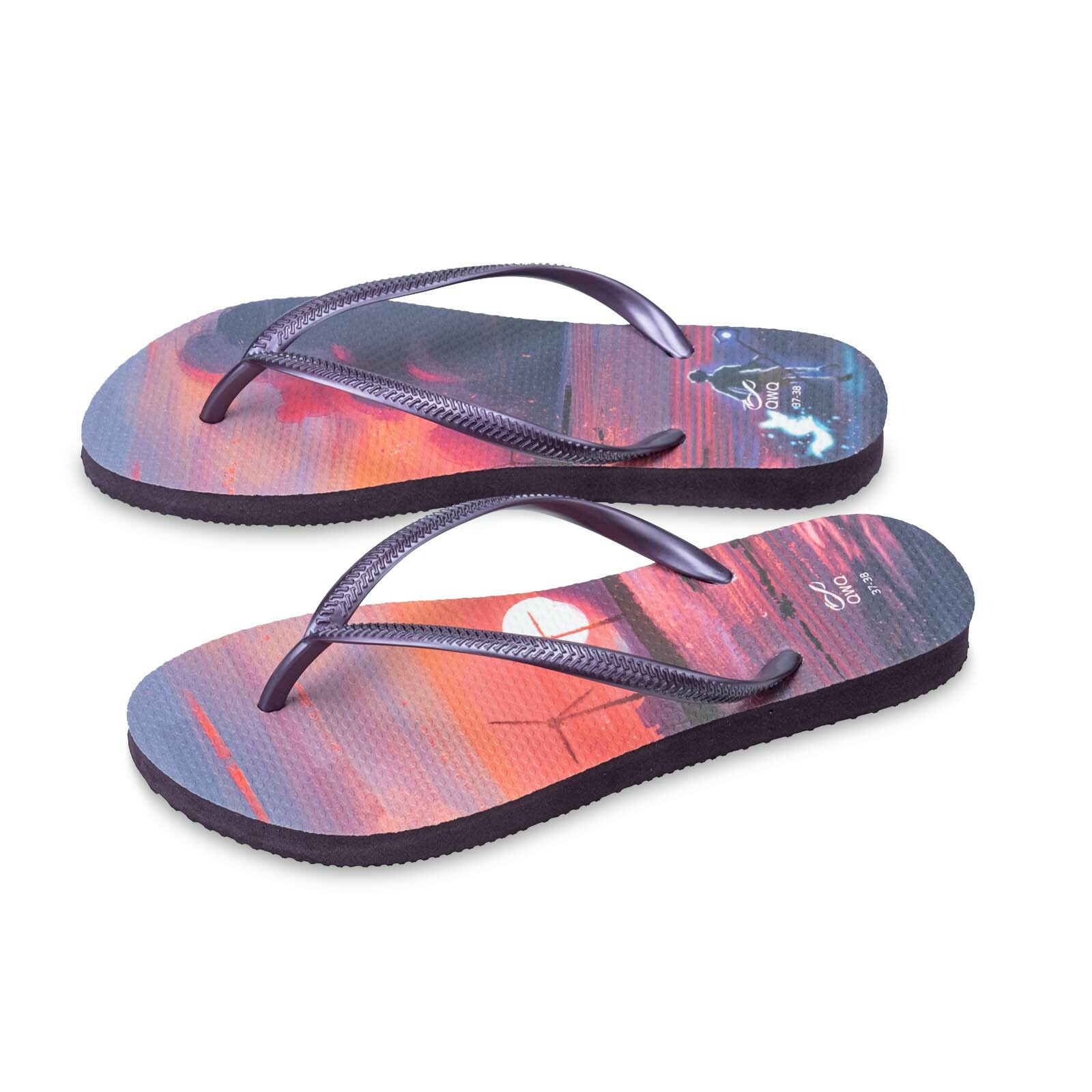 大衛君-海上散心 女款細帶人字夾腳拖鞋 星空紫