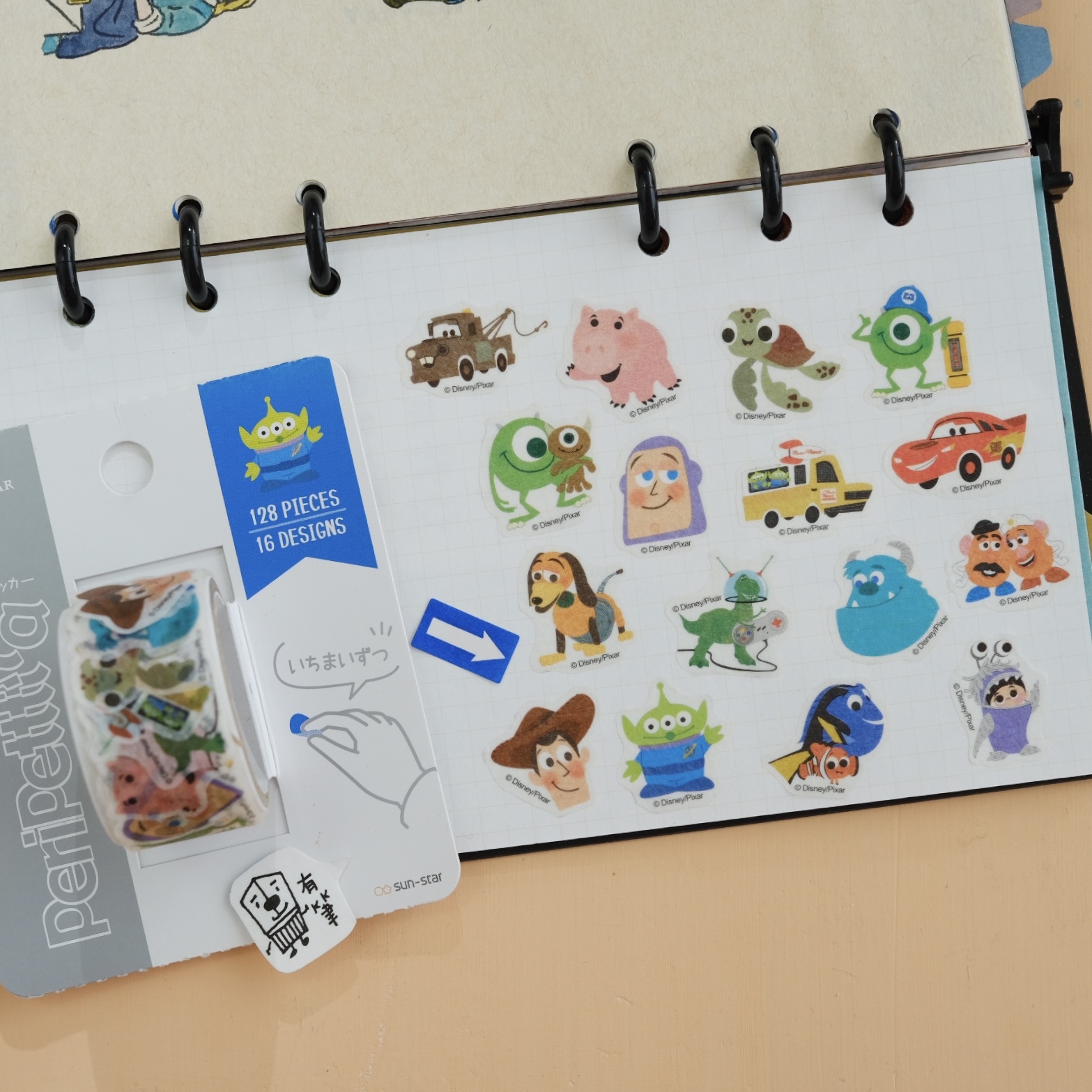 迪士尼 PIXAR 分開紙膠帶 裝飾貼紙卷｜sun-star Peripetta