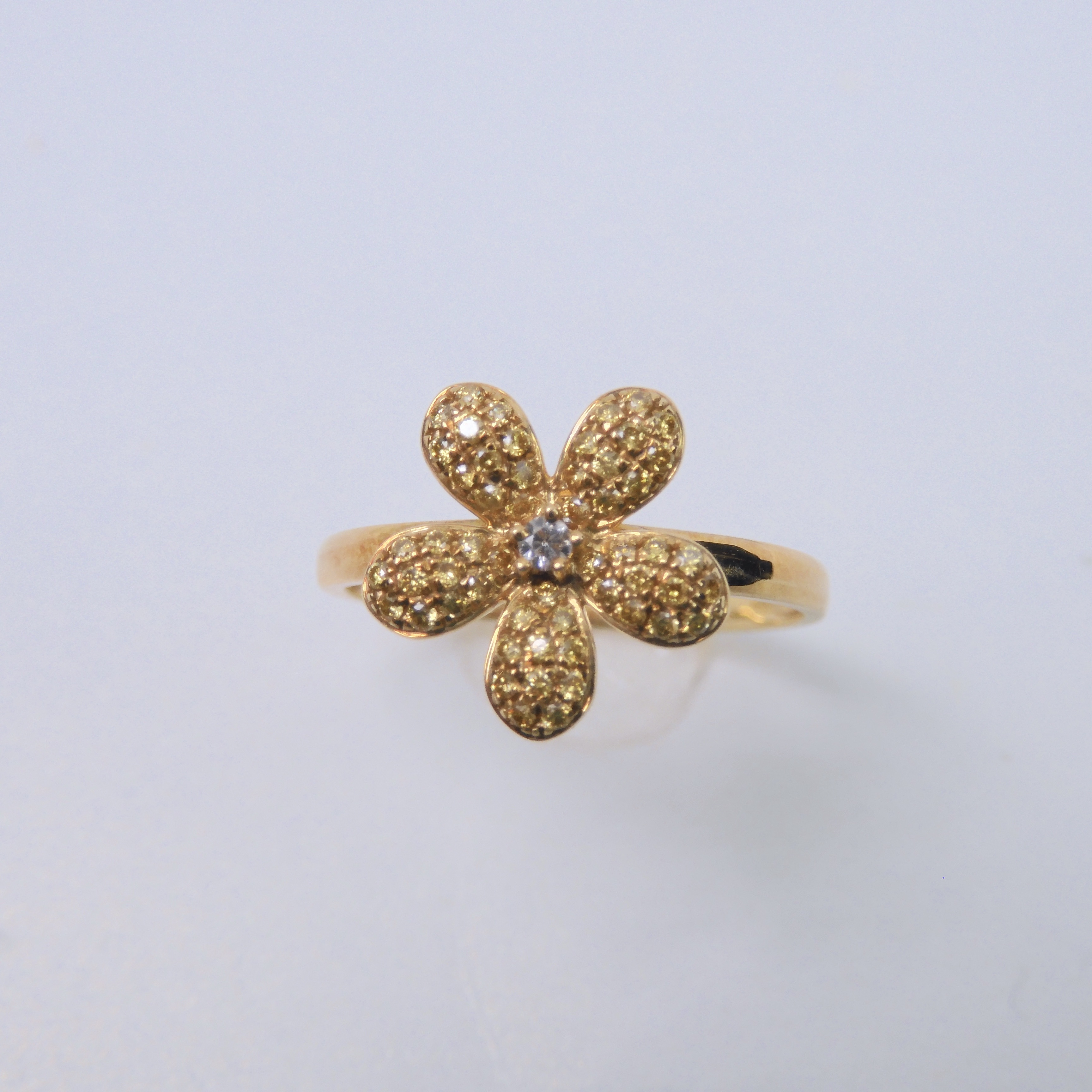 18K金 0.222ct 黃鑽戒指