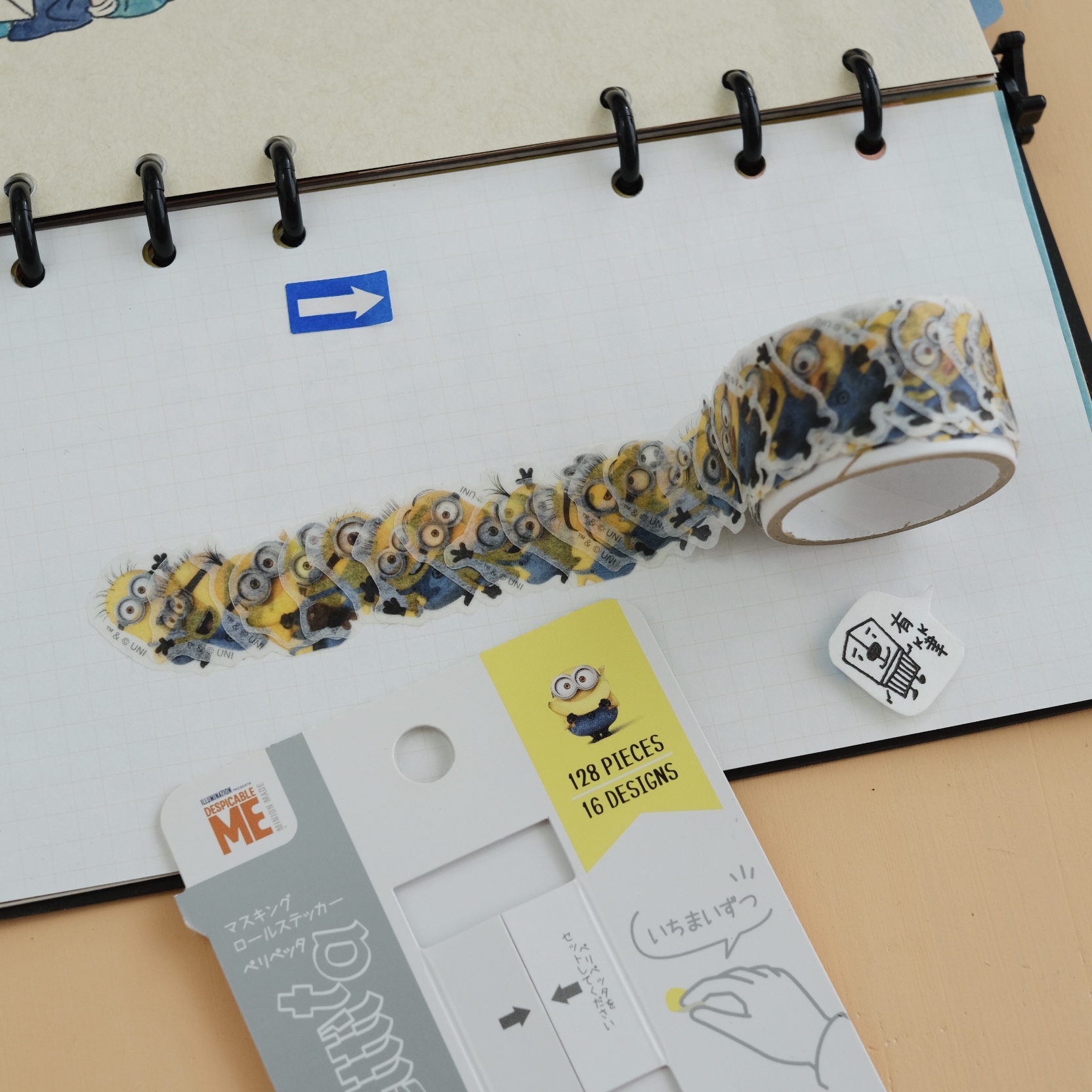 小小兵 分開紙膠帶 裝飾貼紙卷｜sun-star Peripetta