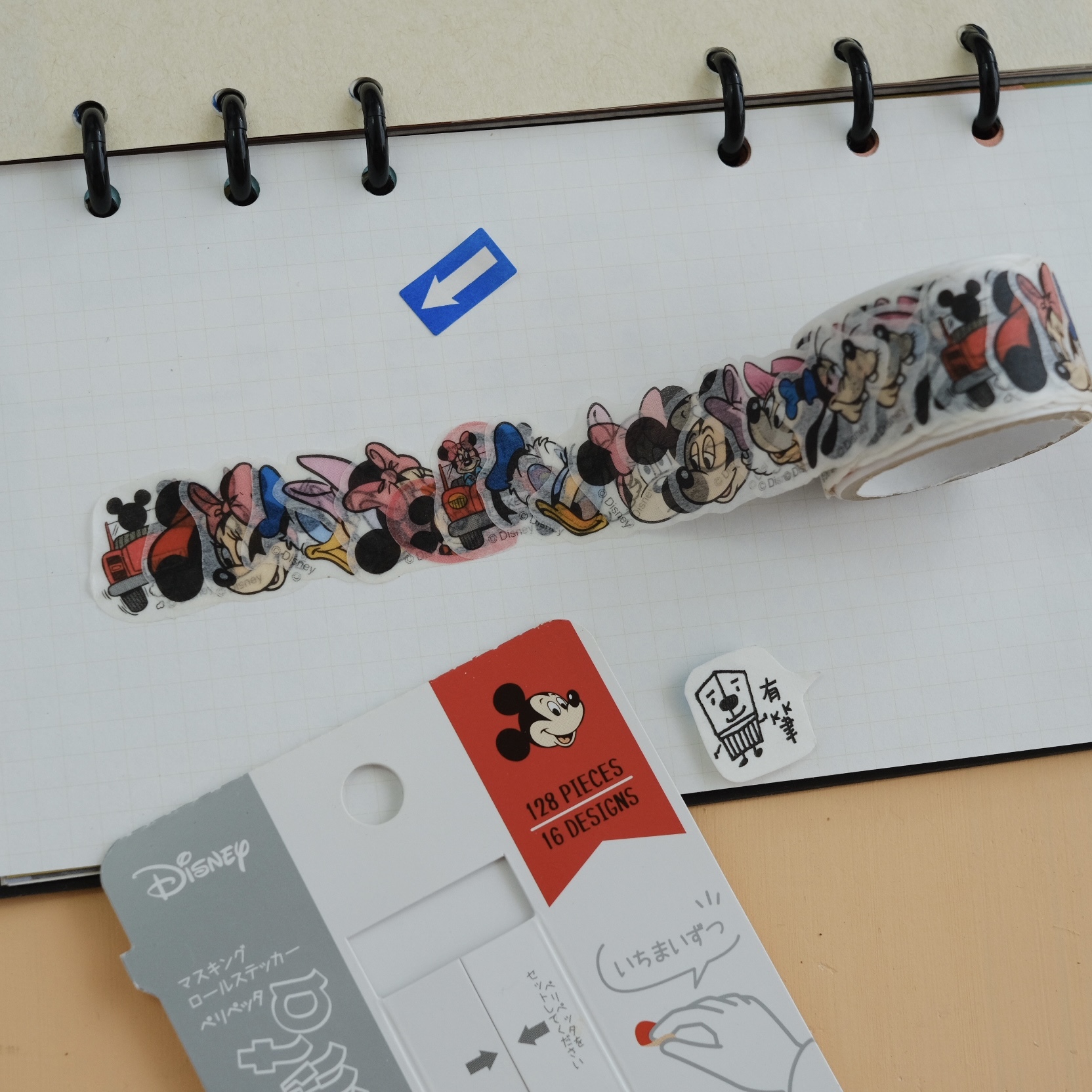 迪士尼 米老鼠 分開紙膠帶 裝飾貼紙卷｜sun-star Peripetta