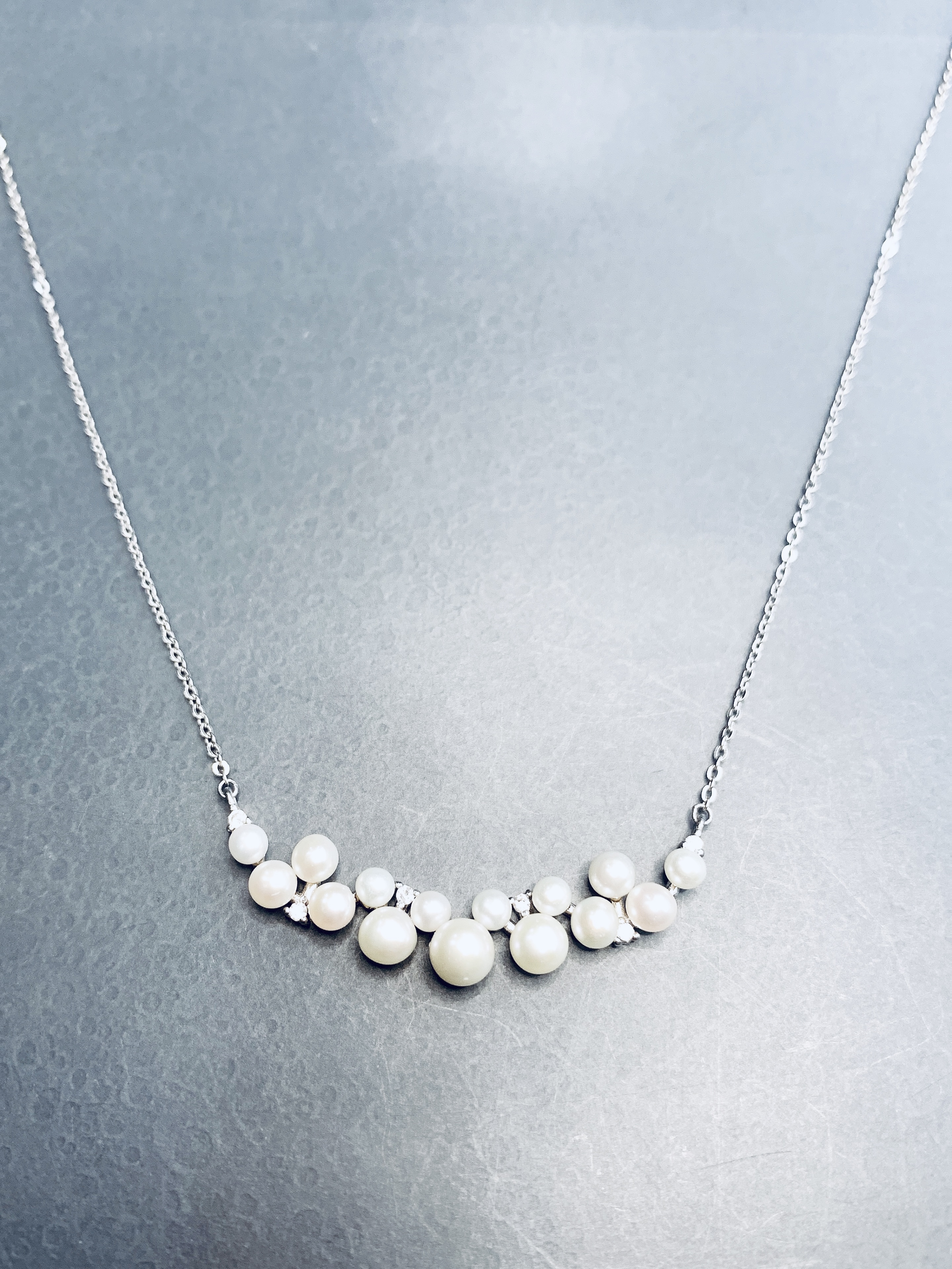 皇室優雅01丨珍珠銀頸鍊丨六月