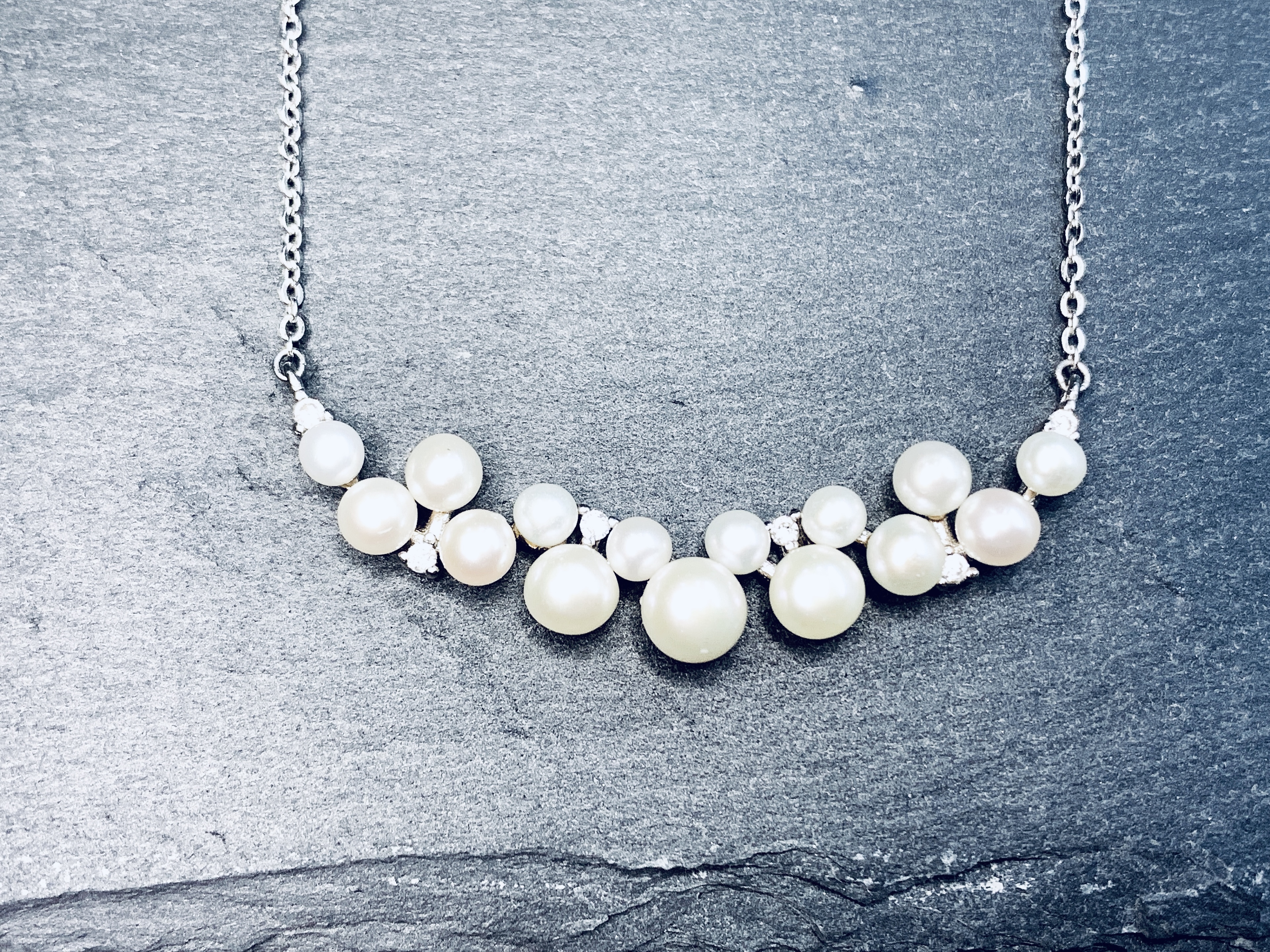 皇室優雅01丨珍珠銀頸鍊丨六月