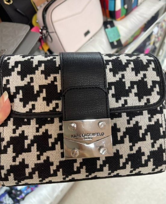 [S] KARL LAGERFELD JOLIE CROSSBODY,WHITE/BLACK, LH1EI3BP-BHO (KL960)