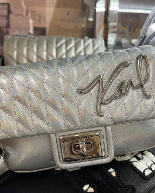 [S] KARL LAGERFELD AGYNESS CROSSBODY,SILVER MIST, LH0EZ502-S2I (KL664)