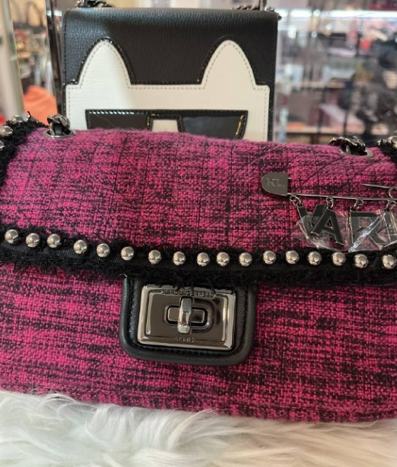 [S] KARL LAGERFELD AGYNESS MEDIUM SHOULDER BAG,PURPLE, LH2HI283-PIB (KL1010)