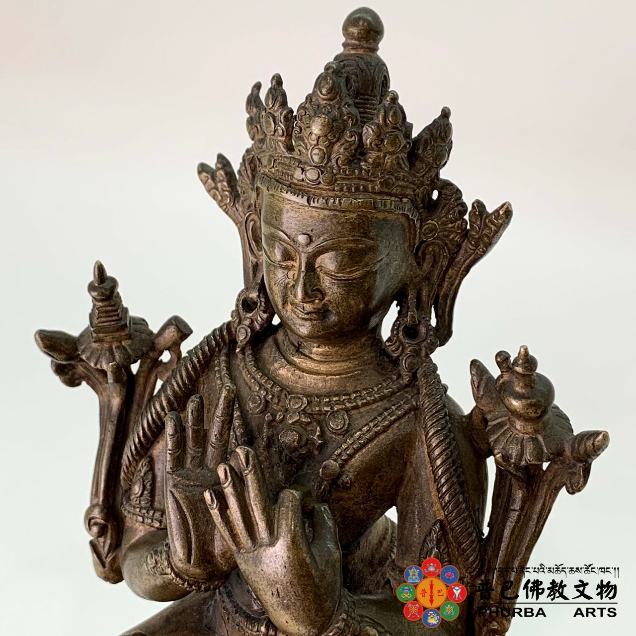 15/16世紀西藏古董佛像-黃銅彌勒菩薩