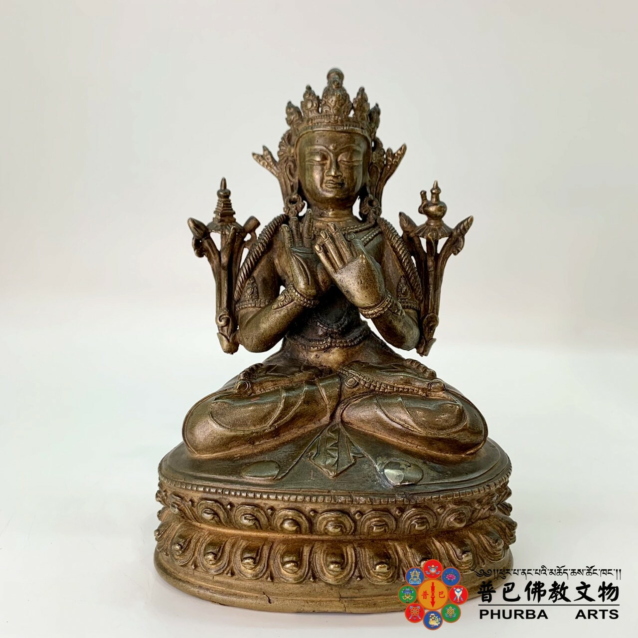 古董，明代佛像，藏友旧藏寄賣，青銅製古美術品，高3⃣️1⃣️cm，重4100克 15/16世紀西藏古董佛像-黃銅彌勒菩薩
