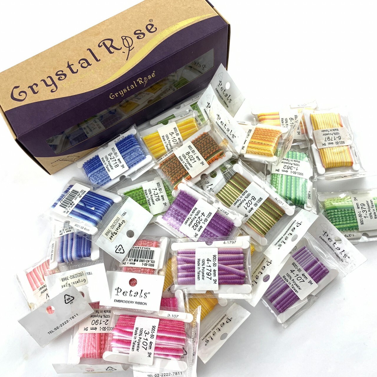 漸層和漸層雙耳帶4mm/24色_Petals緞帶刺繡/燙金禮盒