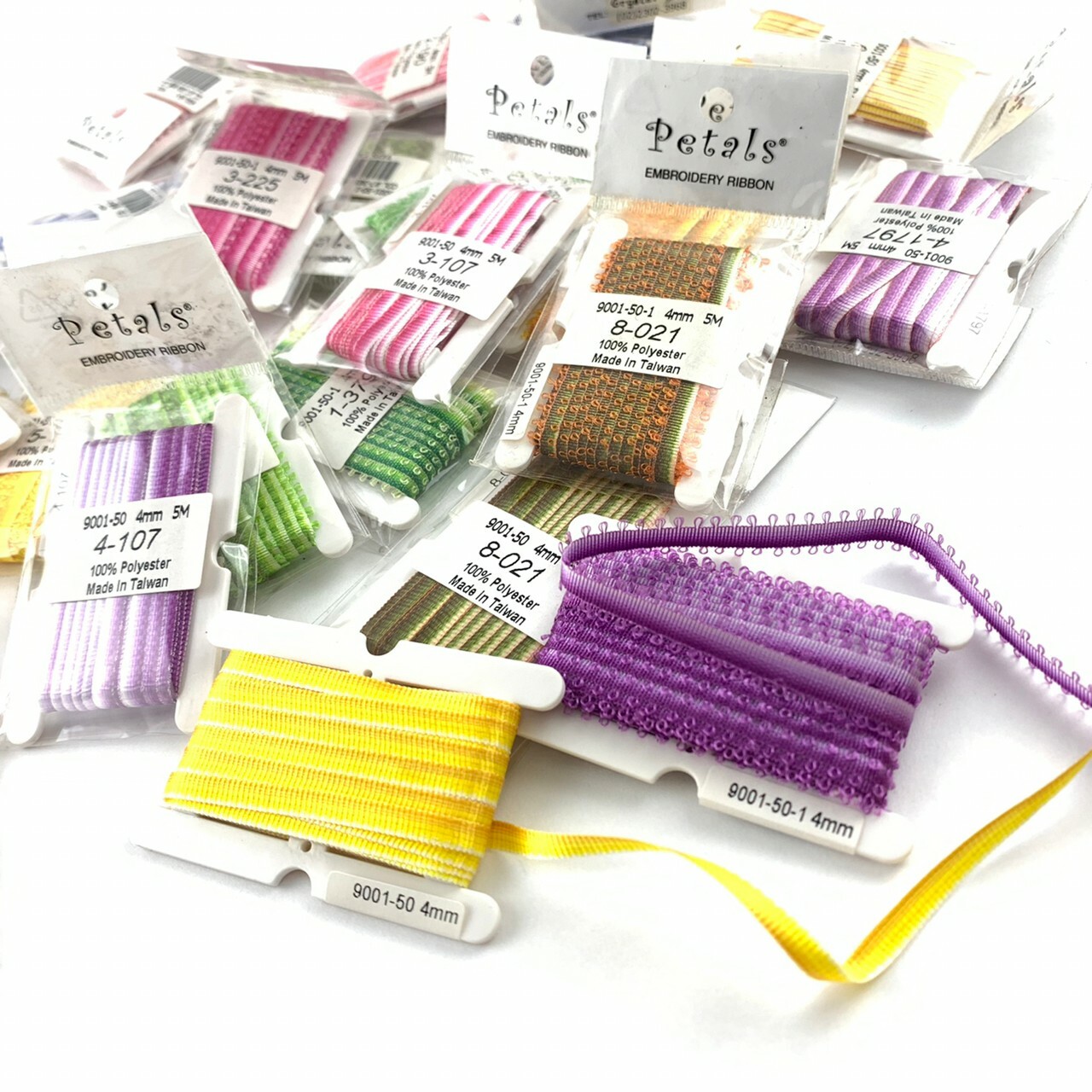 漸層和漸層雙耳帶4mm/24色_Petals緞帶刺繡/燙金禮盒