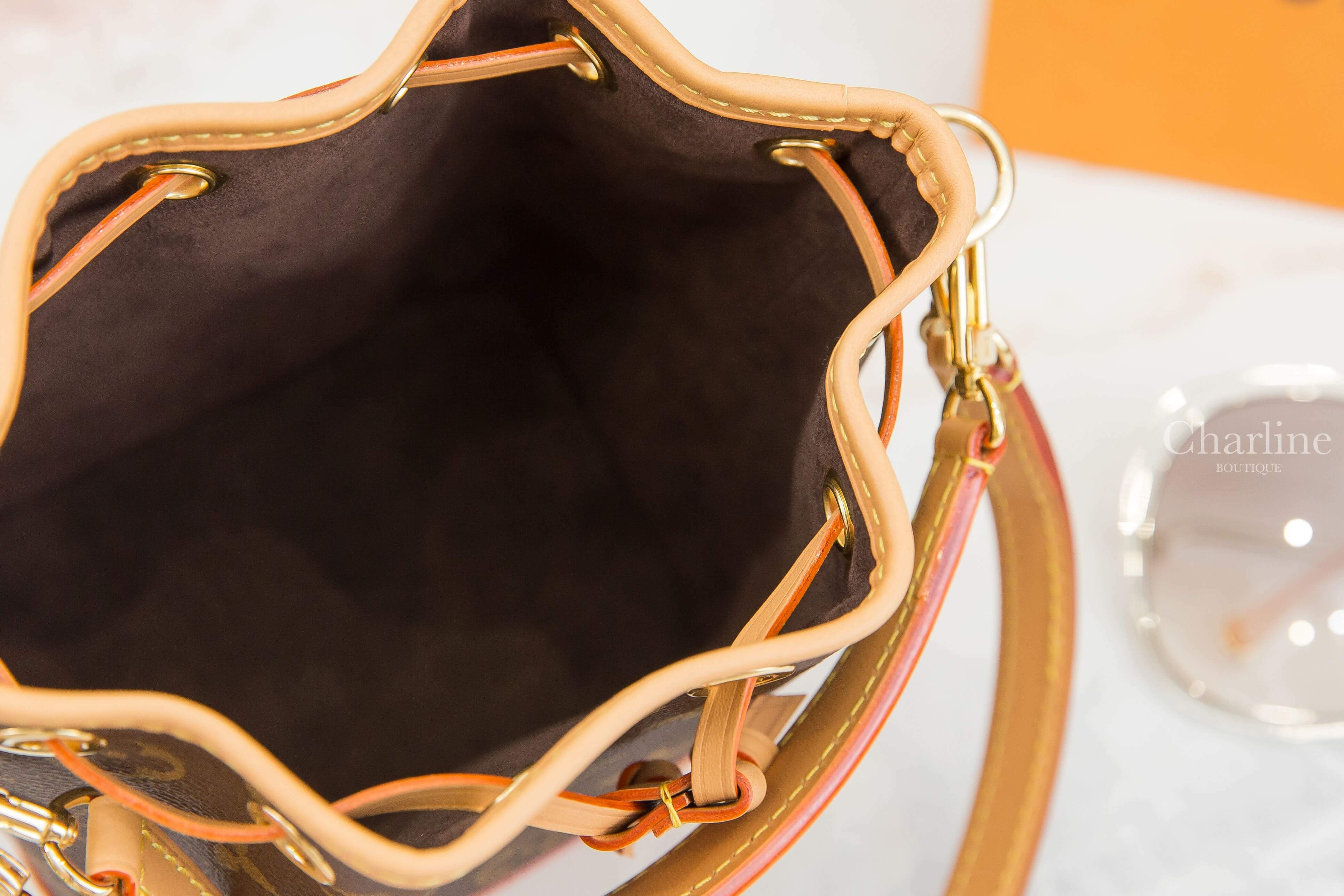 Louis Vuitton Nano Noé Bag 咖啡色迷你老花水桶手提肩背包-Charline Boutique 精品代購