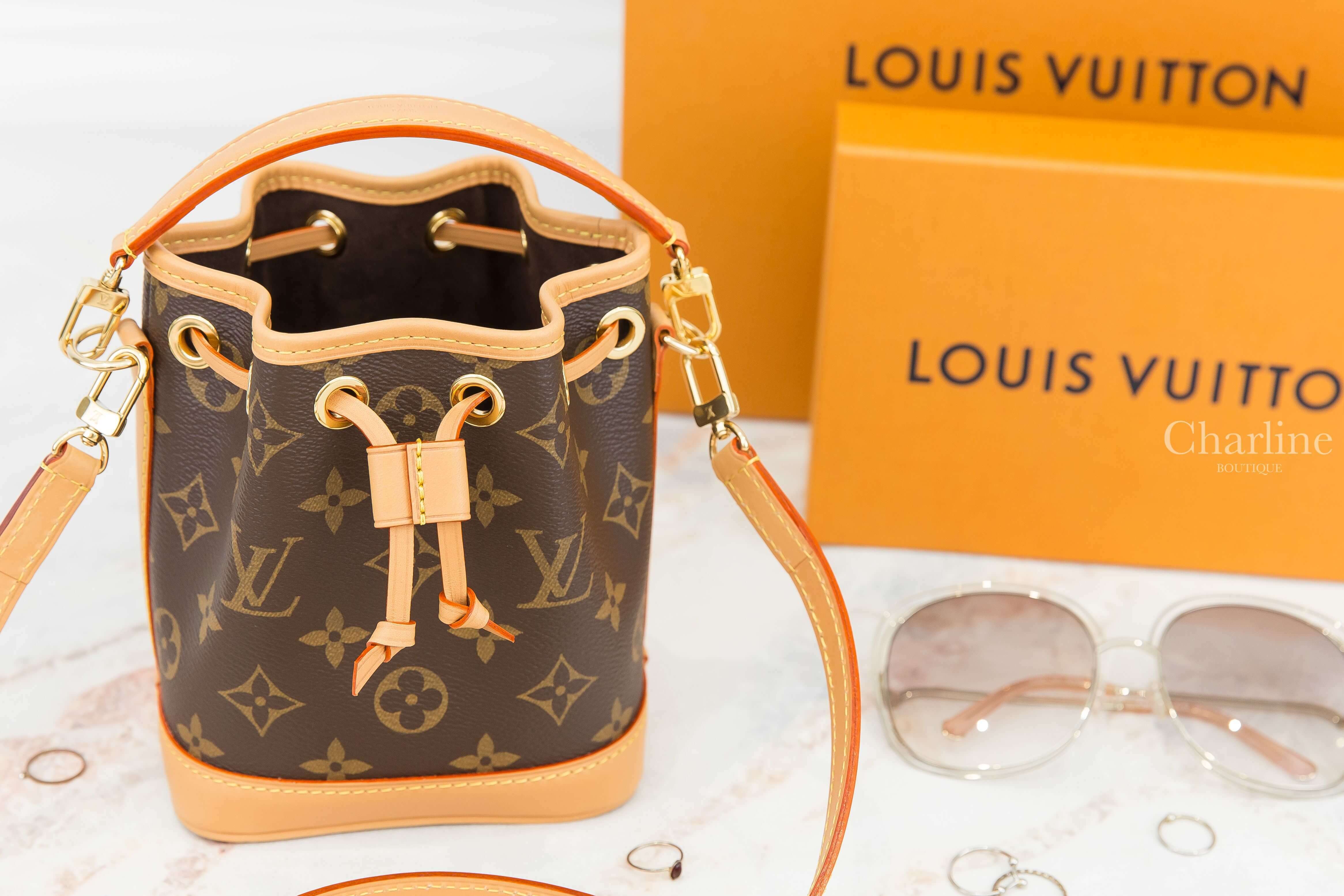 Louis Vuitton Nano Noé Bag 咖啡色迷你老花水桶手提肩背包