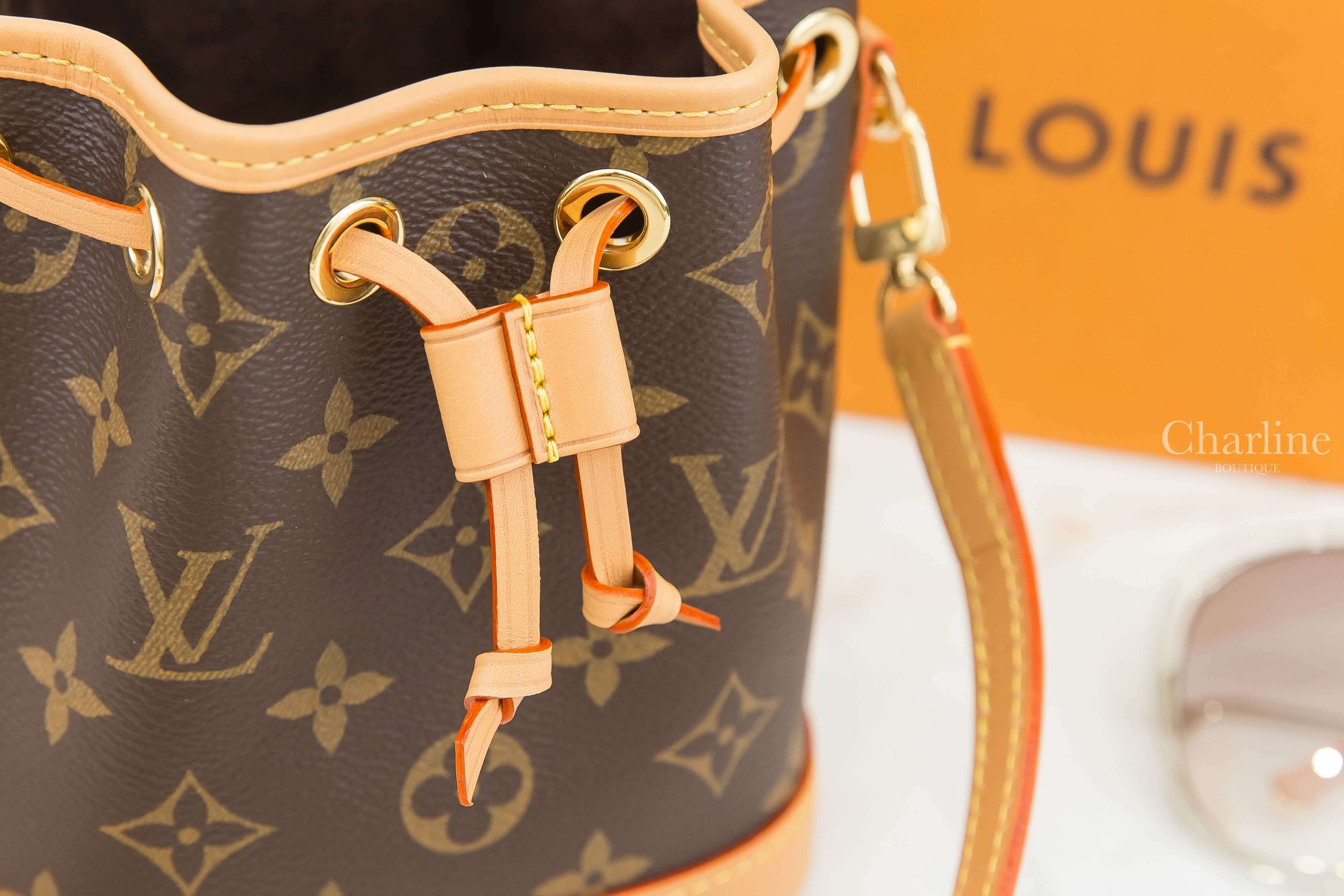 Louis Vuitton Nano Noé Bag 咖啡色迷你老花水桶手提肩背包