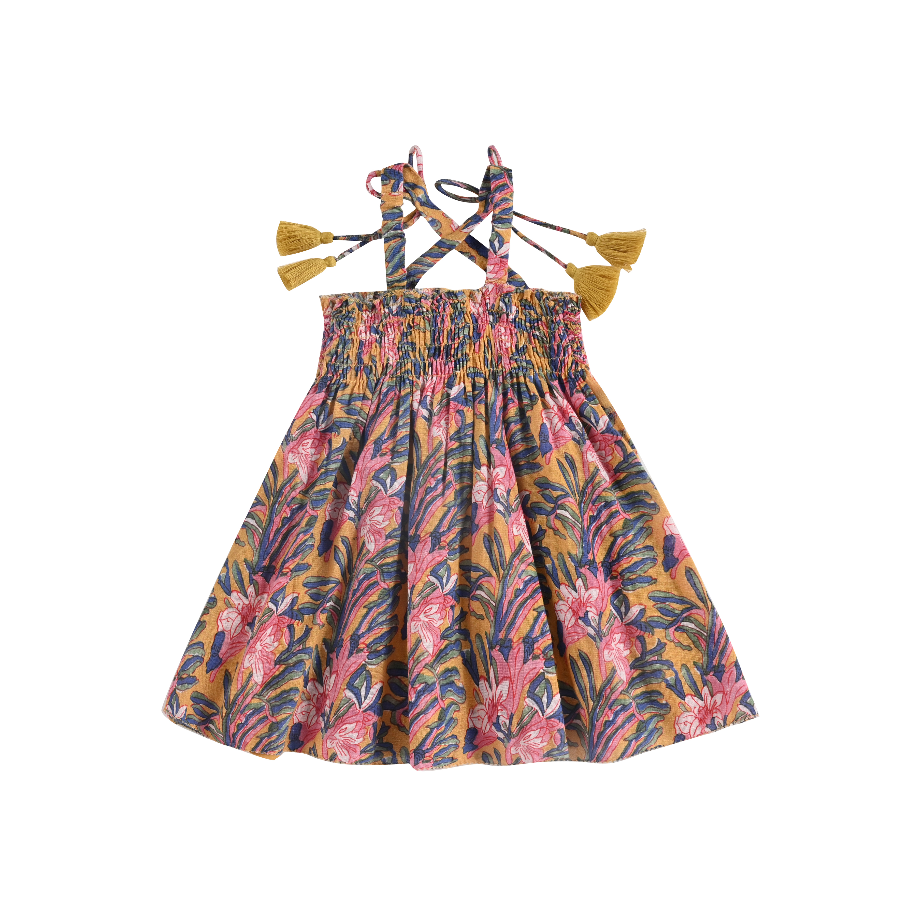 Louise Misha-Marceline Baby流蘇細肩帶洋裝(Honey Flower)