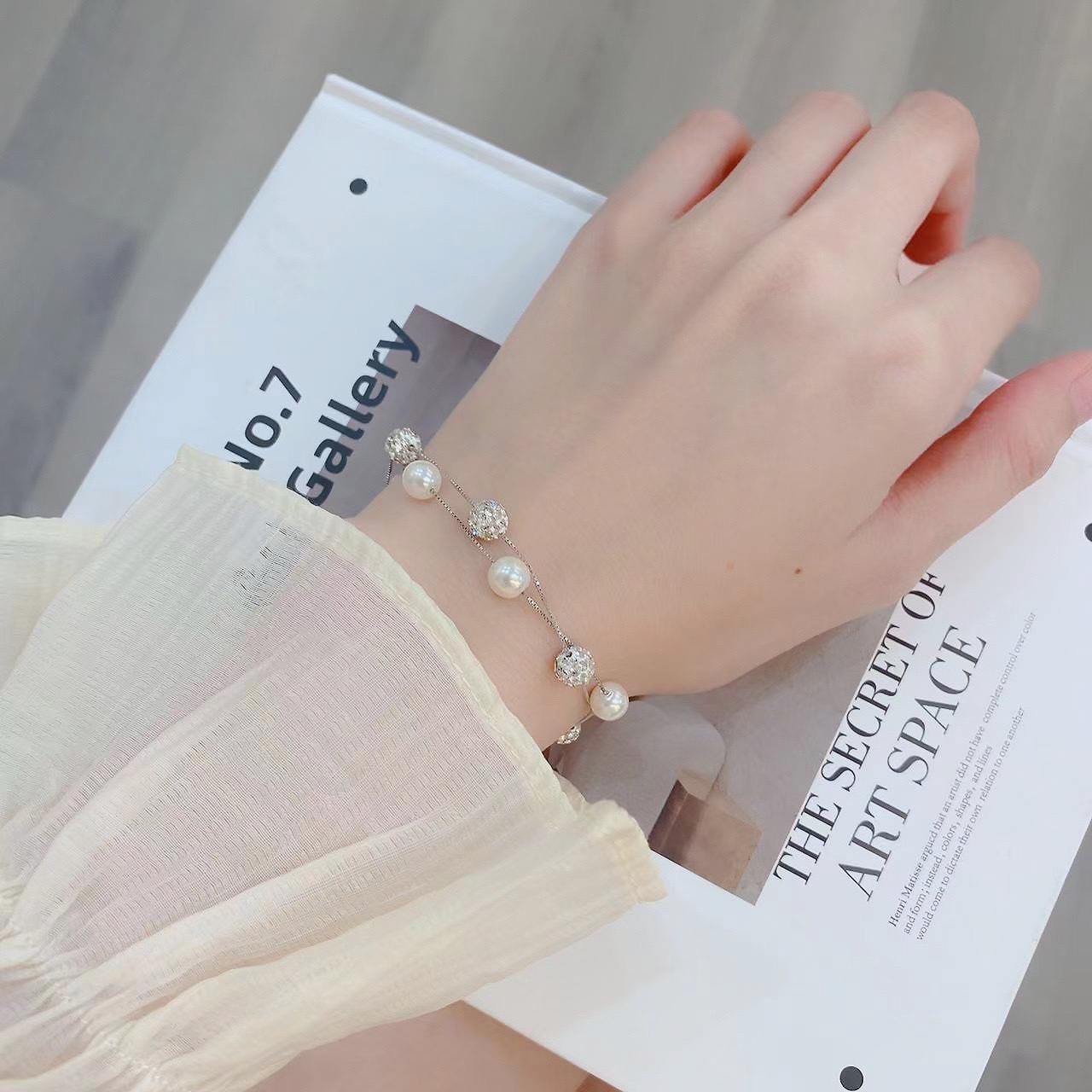 珍珠串純銀手鍊