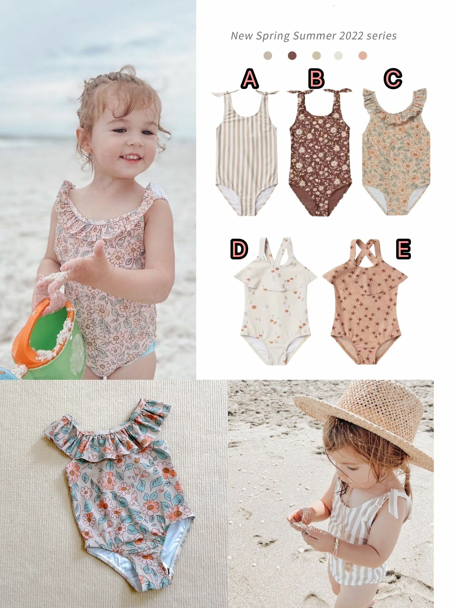 ins女童歐美連體泳衣#1701