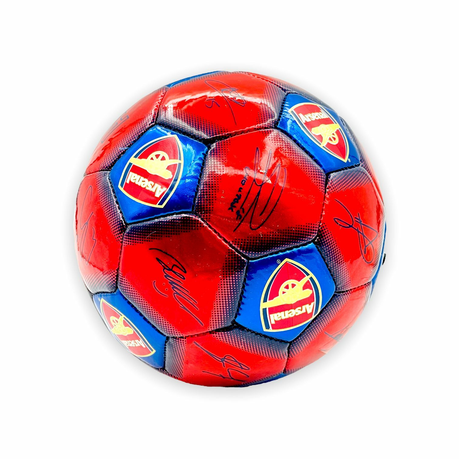 阿仙奴紅藍金屬色球星簽名1號足球