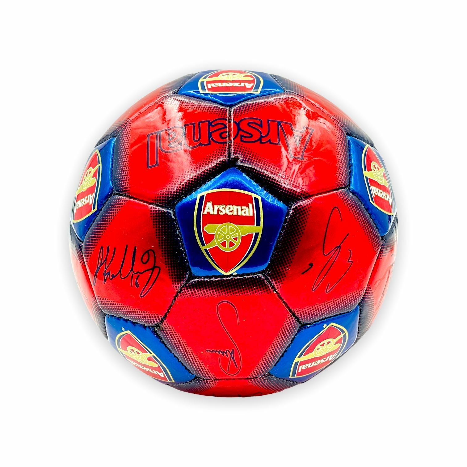 阿仙奴紅藍金屬色球星簽名1號足球
