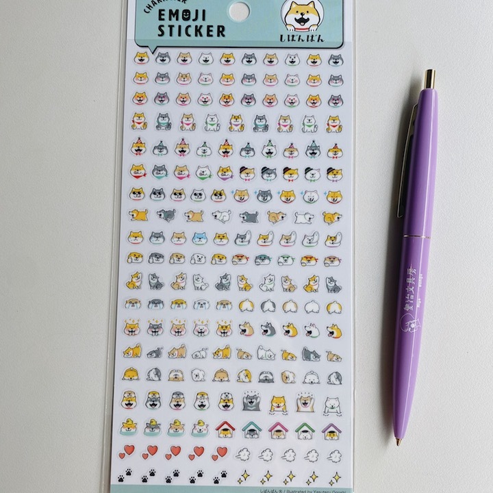 柴犬 超迷你表情貼紙 透明貼紙｜日本Mind Wave