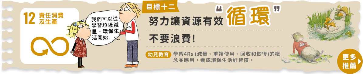 目標12責任消費與生產：努力讓資源有效循環，不要浪費!