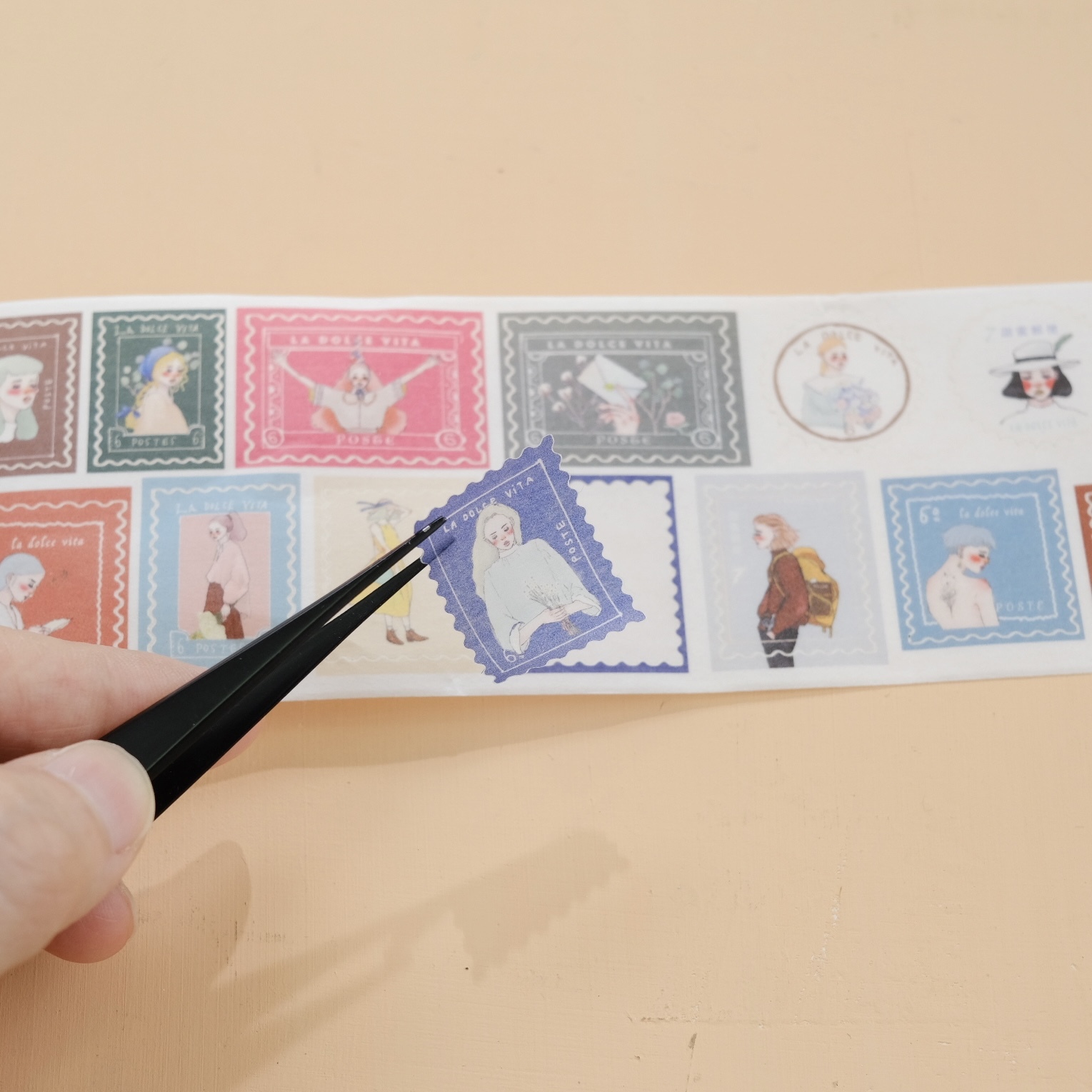 甜蜜郵便 寬版 附離型紙 割型 紙膠帶｜ 甜蜜生活 La dolce vita 臺灣