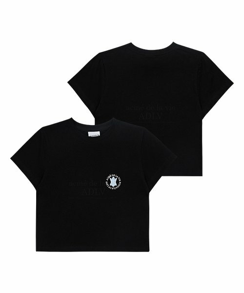 ACME DE LA VIE A LOGO EMBLEM 刺繡 女 短版 短袖 黑 ADLV-22SS-SSCALE-BLK