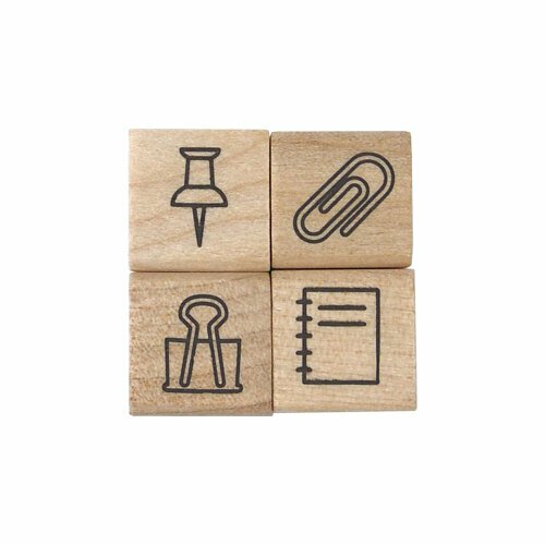 文具 手帳專用系列 4入木頭印章｜日本KODOMO NO KAO