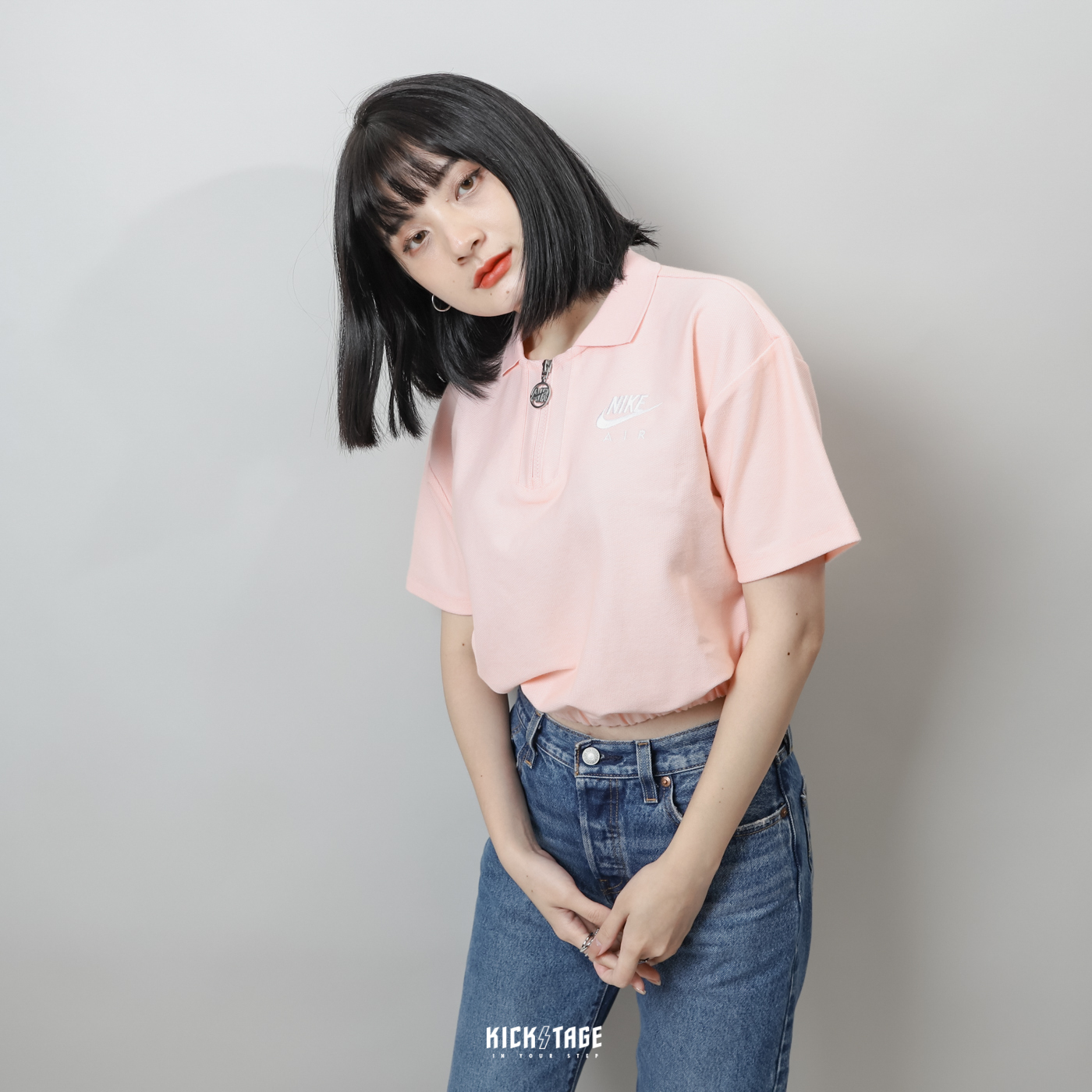 **特價商品售出不退換**女款 NIKE AS W NSW AIR PIQUE POLO 粉紅 短版 POLO衫 運動 短TEE 【DM6465-610】