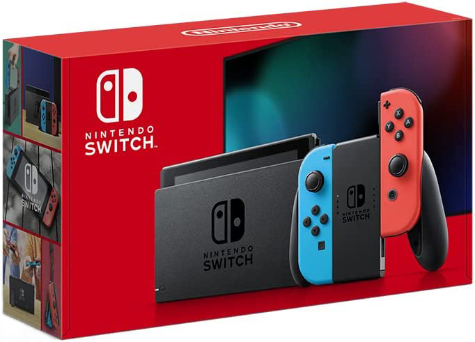 NS Nintendo Switch 電力加強版 台灣專用機 紅藍(含收納包&保護貼)
