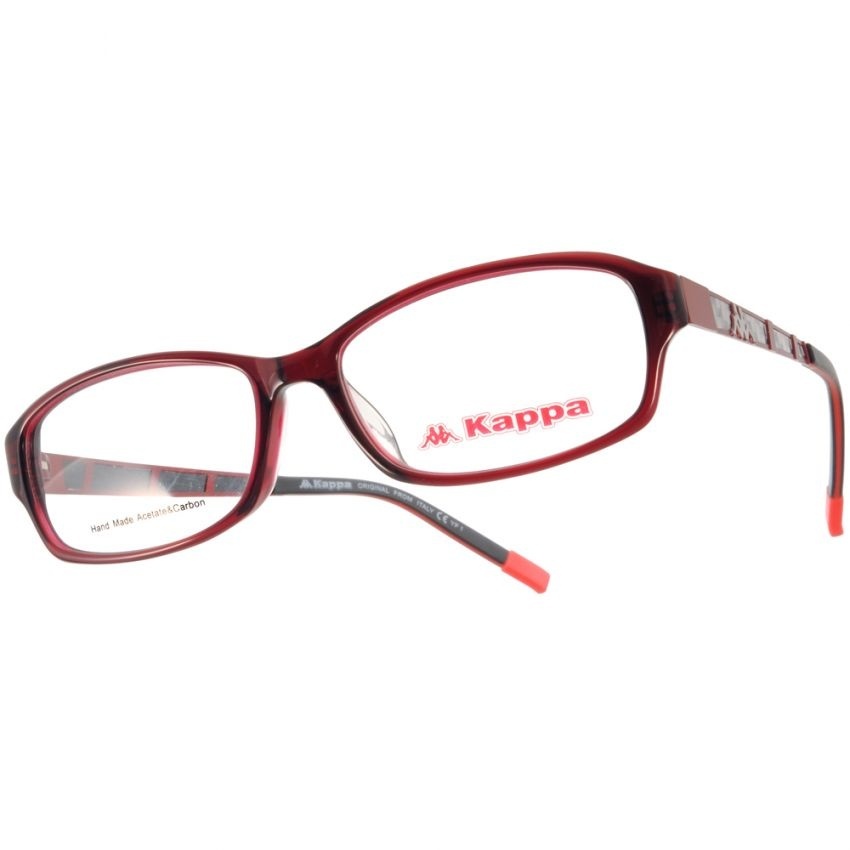 【Kappa】KP1023 RD 馬賽克格紋方框光學眼鏡