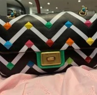 [S] KARL LAGERFELD AGYNESS SHOULDER BAG,BLACK MULTI, 194775405754 (SKL212)