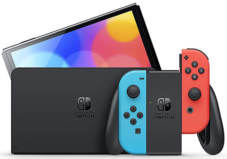 NS Nintendo Switch OLED 新型台灣專用機 紅藍(含收納包&保護貼)