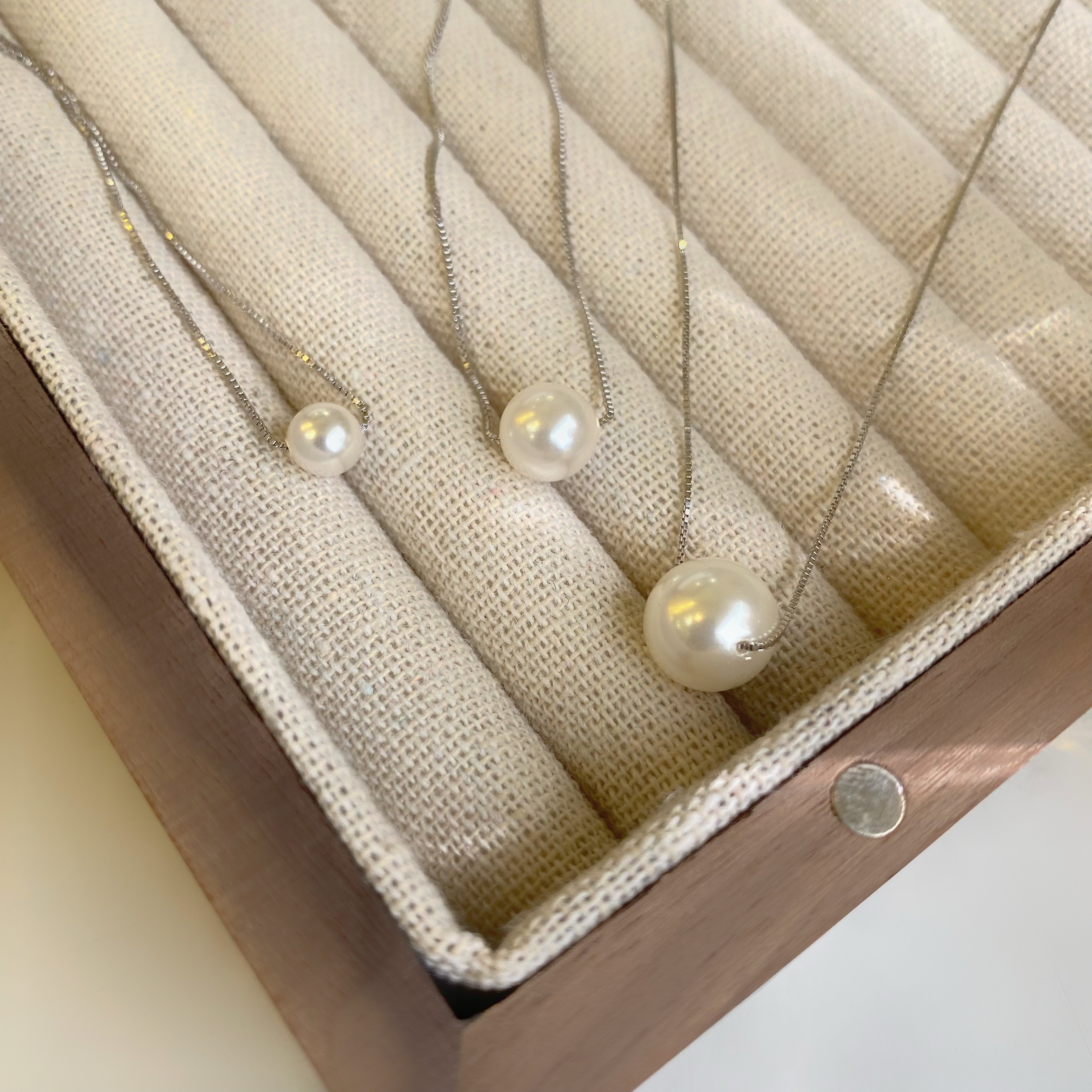 溫柔模樣．純銀10mm珍珠鎖骨鏈