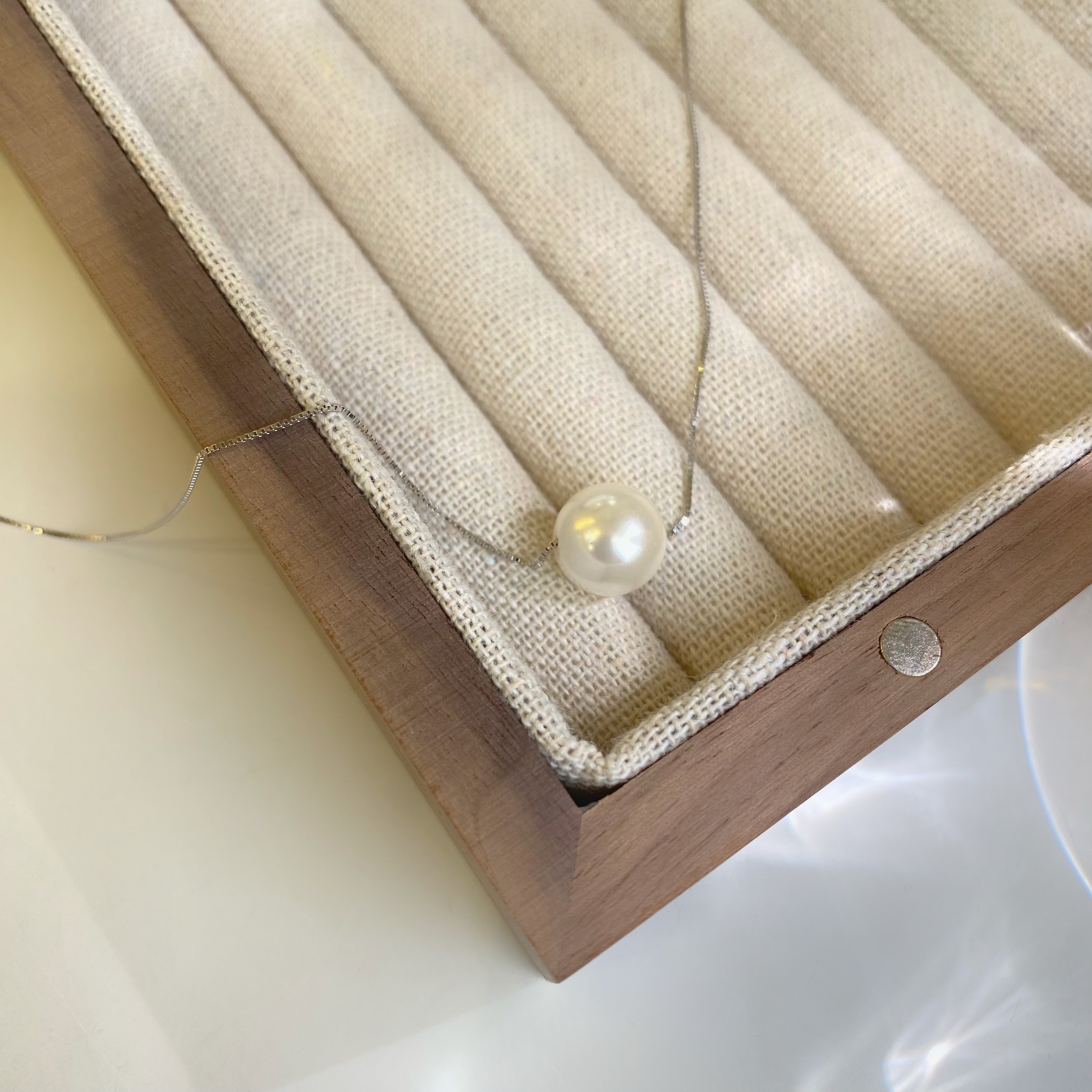 溫柔模樣．純銀10mm珍珠鎖骨鏈