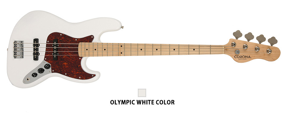 Corona Standard Jazz J20F/M 楓木指板 電貝斯 奧林匹克白 第 3 張圖片｜三峽吉他 / Bass