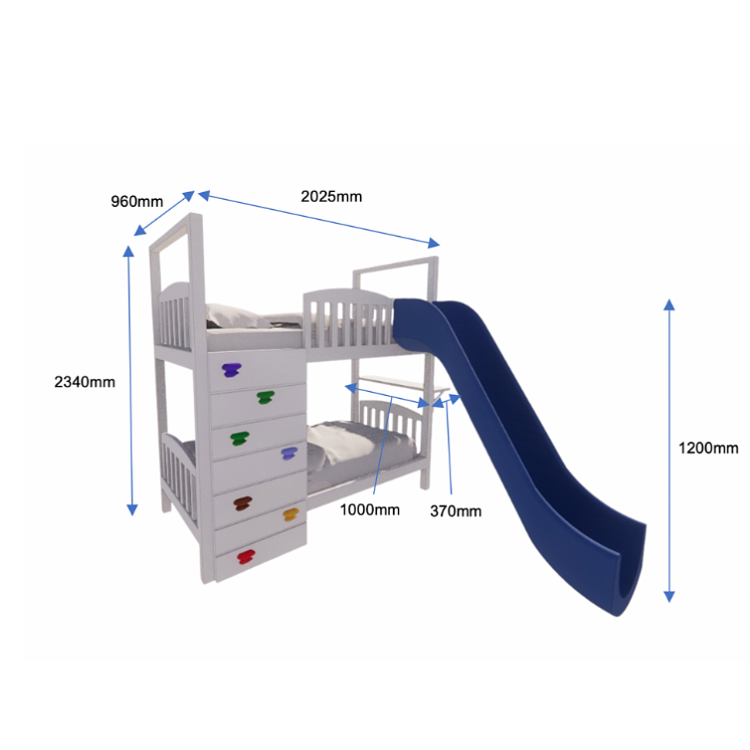 Children's Bunk Bed, Climbing and Slide