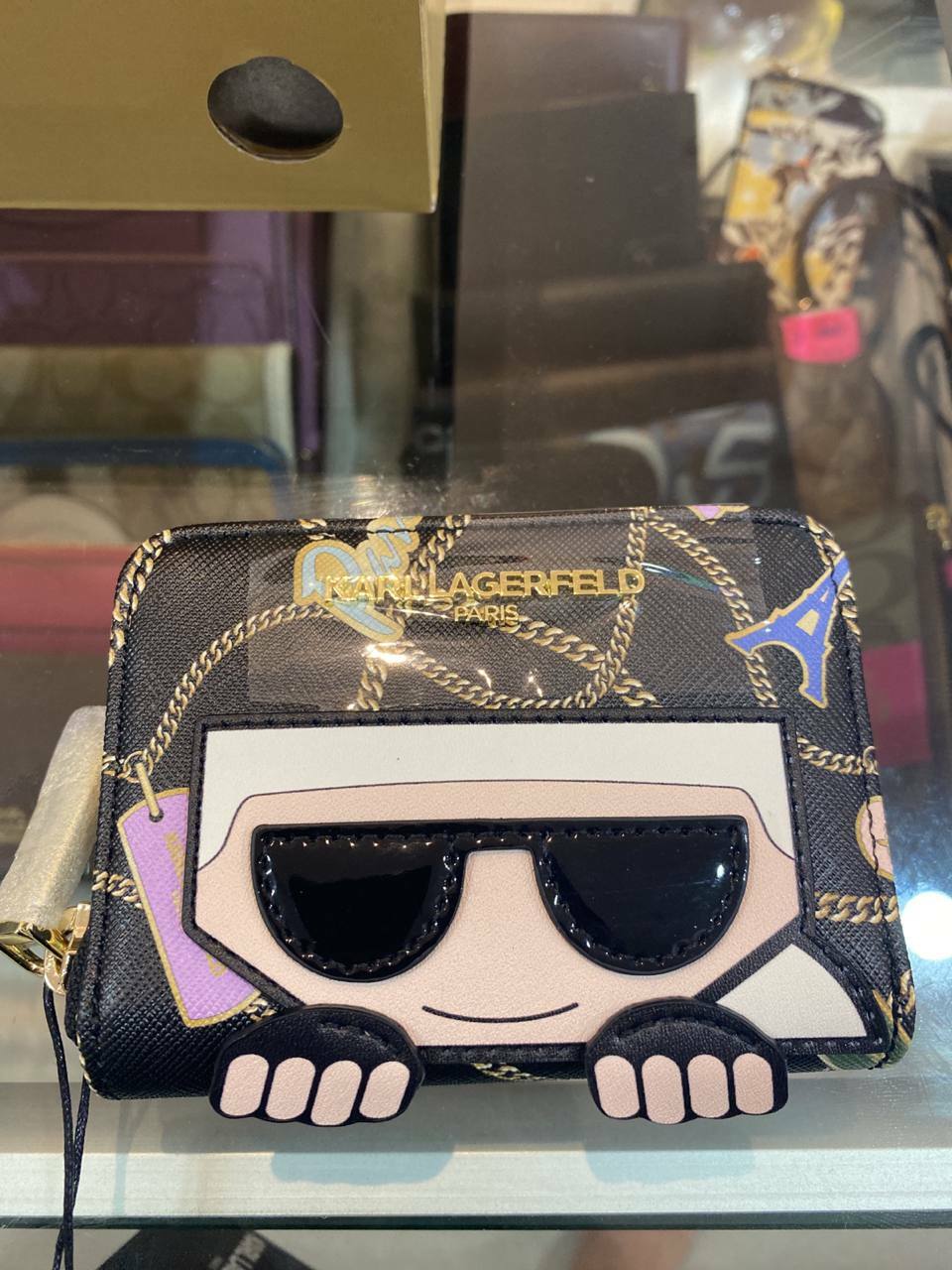 [S] KARL LAGERFELD LH0NU6AZ-5RV SMALL WALLET, BLACK, 194775404320 (SKL216)