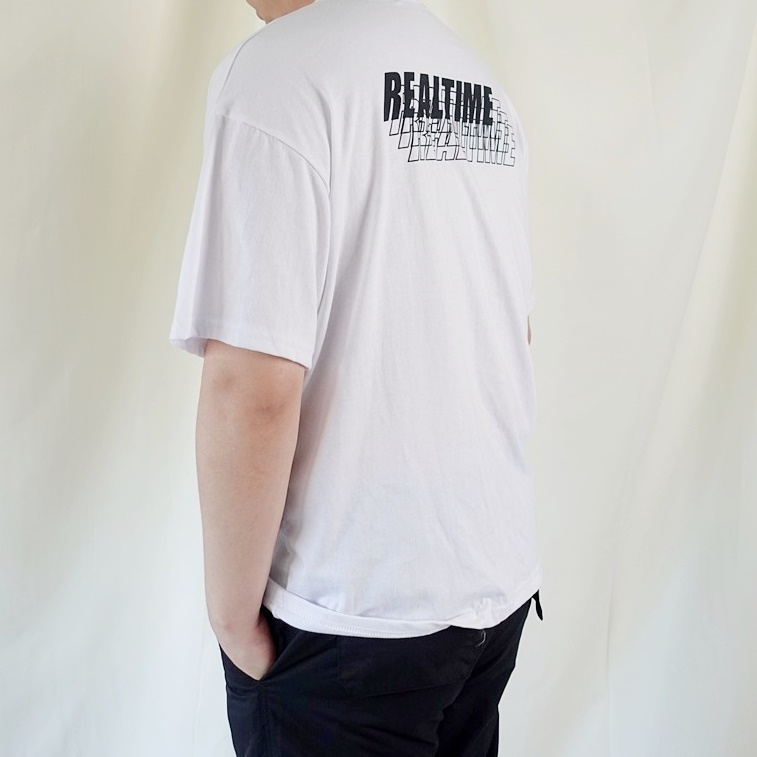 7M08 潮流感雙面字母棉TEE 白色