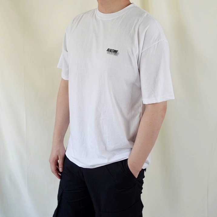 7M08 潮流感雙面字母棉TEE 白色